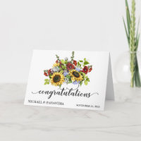 Personalised Wedding Congratulations Sunflower