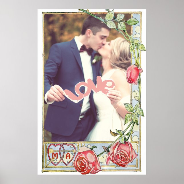 Personalised wedding couple frame poster (Front)
