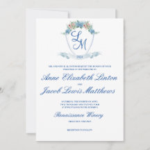 Personalised Wedding Crest with Hydrangea