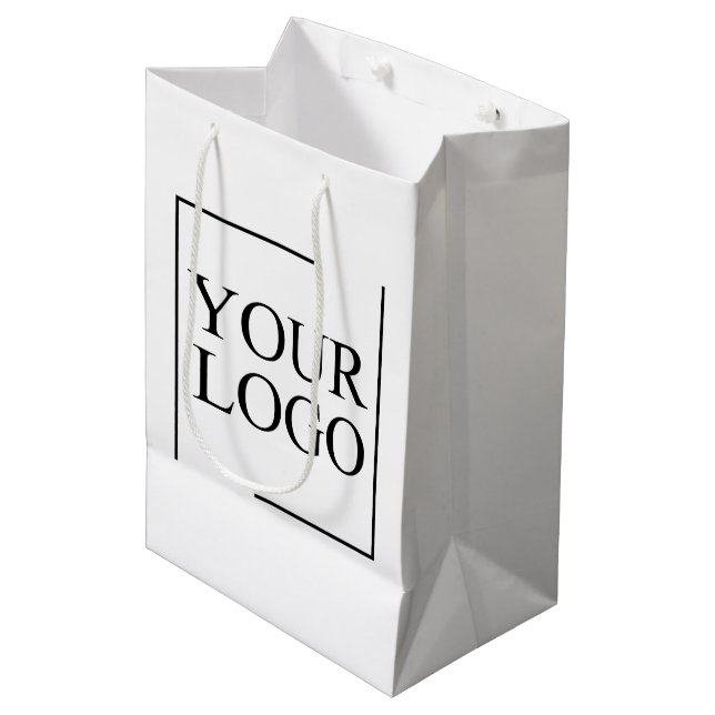 Personalised Wedding Custom Idea Add Logo Medium Gift Bag (Front Angled)