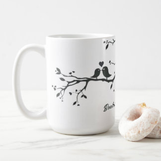 Personalised Wedding Date Anniversary Love Birds Coffee Mug