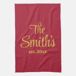 Personalised Wedding Day Gift Newlywed Christmas Tea Towel