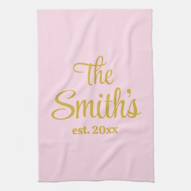 Personalised Wedding Day Gift Newlywed Christmas Tea Towel (Vertical)