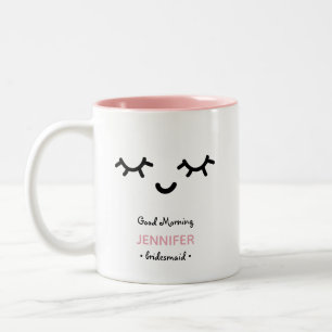 Personalised Wedding day Good Morning Bridesmaid Two-Tone Coffee Mug