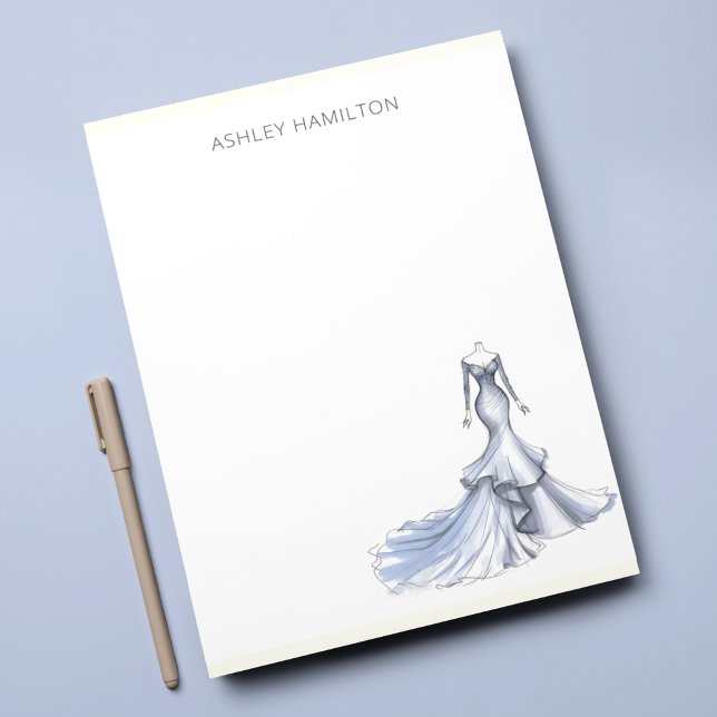 Personalised Wedding Dress Sketch Note Card (Creator Uploaded)