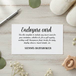 "Personalised Wedding Enclosure Cards" Card