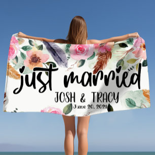Personalised Wedding Engagement Bridal Shower  Beach Towel