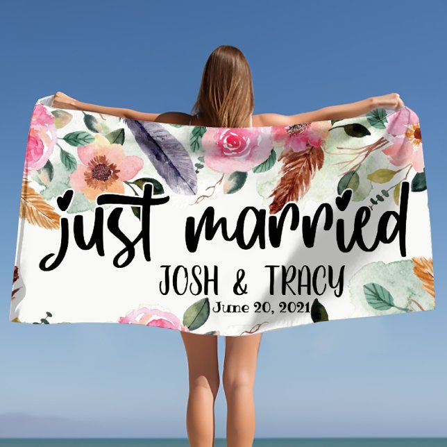 Personalised Wedding Engagement Bridal Shower  Beach Towel (Personalized Wedding Engagement Bridal Shower Beach Towel)