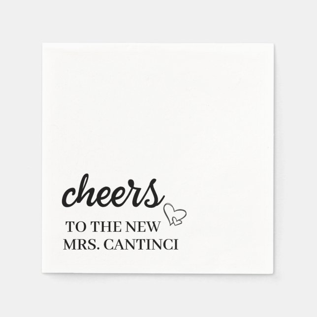 Personalised Wedding Engagment Cheers Paper Napkin (Front)