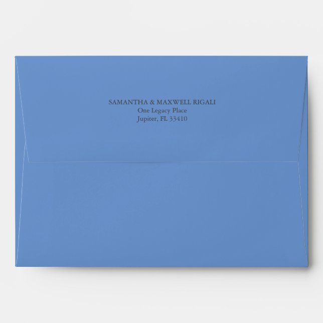 Personalised Wedding Envelopes Coastal Blue (Back (Top Flap))