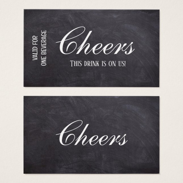 Personalised Wedding event Drink Voucher Ticket (Front & Back)