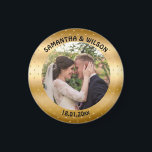Personalised Wedding Favour | Gold |Photo Magnet<br><div class="desc">You can personalise this design by putting your own photo,  names of the couple and the date of the wedding. It has a trendy and glittery gold background.</div>