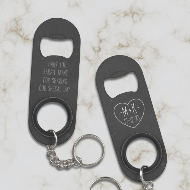 Personalised Wedding Favour Keychain Bottle Opener (Creator Uploaded)