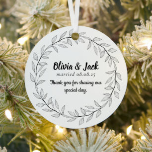 Personalised Wedding Favour Metal Tree Decoration