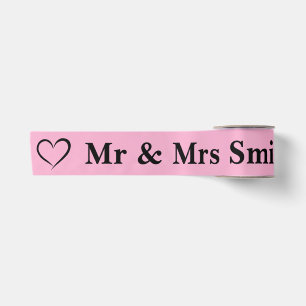 Personalised Wedding Favour Names & Images for Gif Satin Ribbon