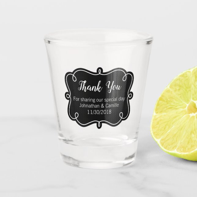 Personalised Wedding Favour Shot Glass (Front)