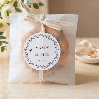 Personalised Wedding Favour Sticker | Laurel Wreat