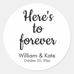 Personalised Wedding Favour Treat Bag Elegant Chic Classic Round Sticker