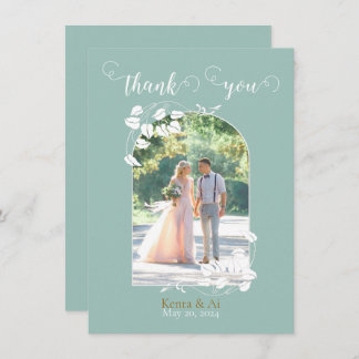 Personalised Wedding Flat Thank You Card 