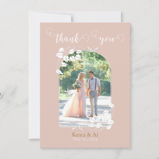Personalised Wedding Flat Thank You Card  (Front)