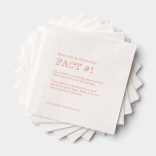 Personalised Wedding Fun Fact Rose Gold Foil Napkins