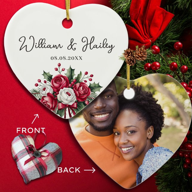 Personalised Wedding Gift - Couples Married Gift  Ceramic Ornament (Creator Uploaded)