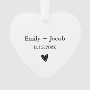 Personalised Wedding Gift Couples Married Names  Ornament
