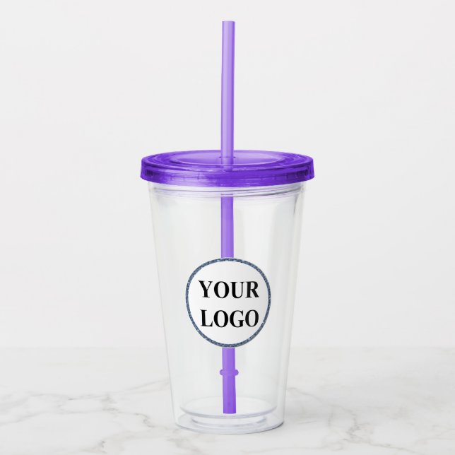 Personalised Wedding Gift Customised Idea LOGO Acrylic Tumbler (Front)