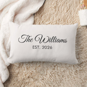 Personalised Wedding Gift Family Name Lumbar Cushion