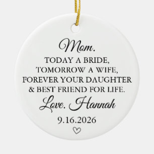Personalised Wedding Gift for Mum Ceramic Ornament