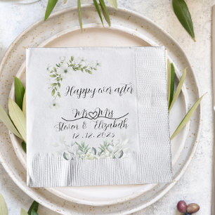 Personalised Wedding Gift happy ever after Napkin