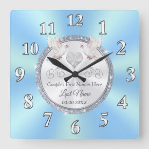 Personalised Wedding Gift Ideas Blue Wedding Clock