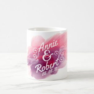 Personalised Wedding Gift Watercolor Classic Mug