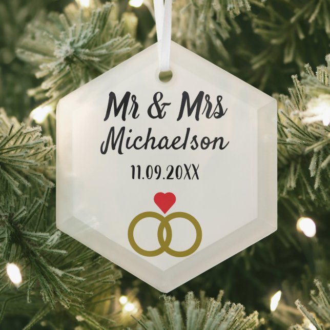 Personalised Wedding Glass Tree Decoration (Insitu)