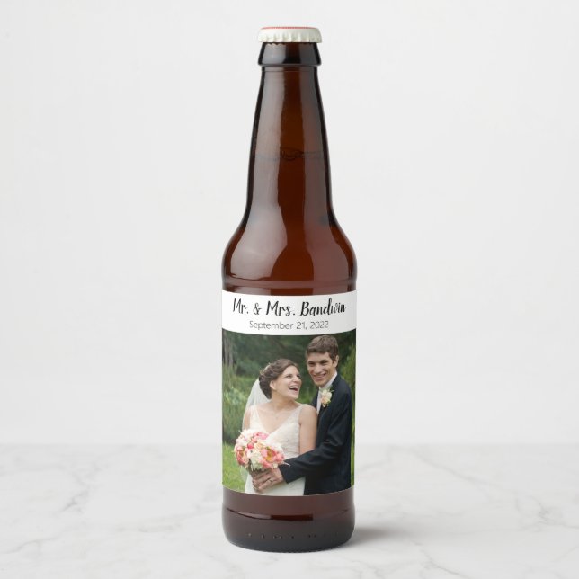 Personalised Wedding Groom Gift Best Man Beer Bottle Label (Front)