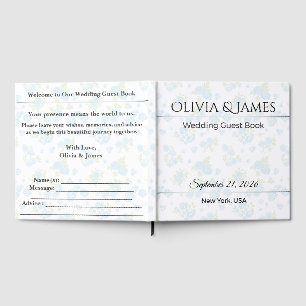 Personalised Wedding Guest Book   Dusty Blue