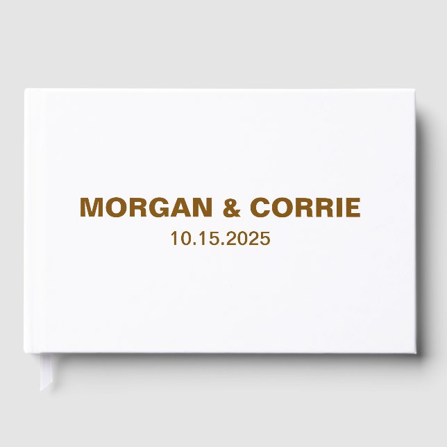 Personalised Wedding Guest Book - Hardcover Guestb (Front)