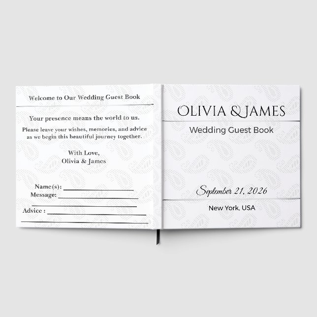 Personalised Wedding Guest Book | Minimalist (Full)