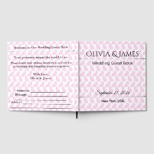 Personalised Wedding Guest Book   Pink Romantic