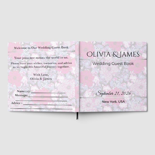 Personalised Wedding Guest Book | Romantic Keepsak (Full)