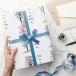 Personalised Wedding Heart Tree Wrapping Paper<br><div class="desc">Personalised Wedding Heart Tree black and white gift wrap with text you can customise</div>