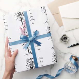 Personalised Wedding Heart Tree Wrapping Paper