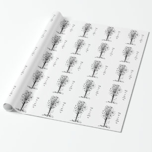 Personalised Wedding Heart Tree Wrapping Paper