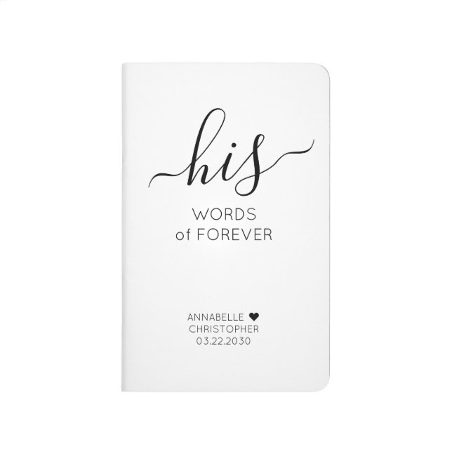 Personalised Wedding His Vows Words of Forever Journal (Front)