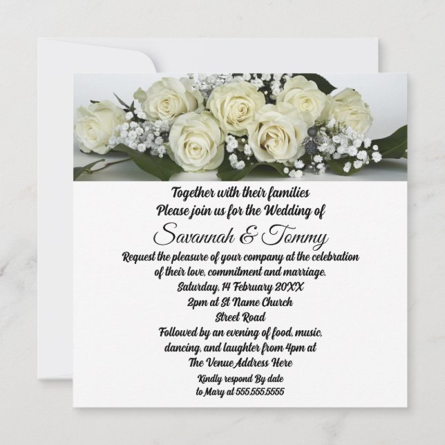 Personalised wedding invitation (Back)