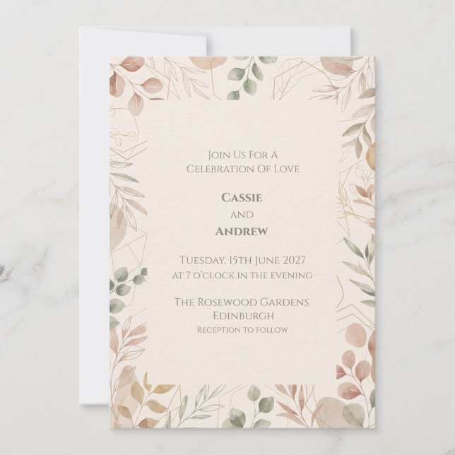 Personalised Wedding Invitation (Front)