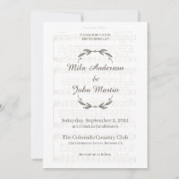 Personalised wedding invitation with musical score