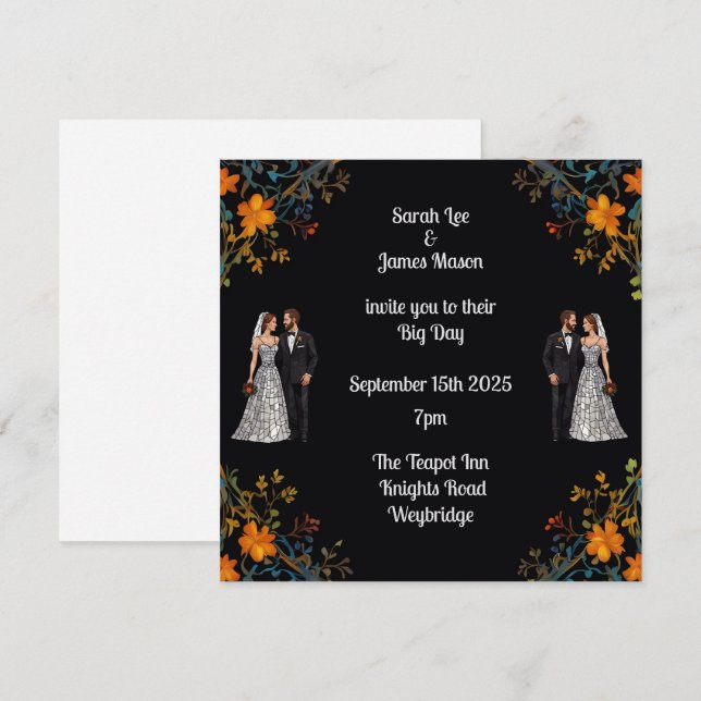 Personalised Wedding Invitations and Invites (Front/Back)