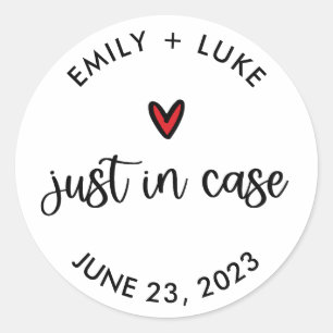 Personalised Wedding Just in Case Recovery Kit  Classic Round Sticker