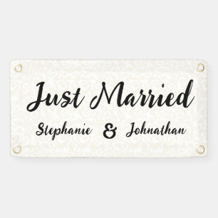 Personalised Wedding Just Married Car\Truck Banner